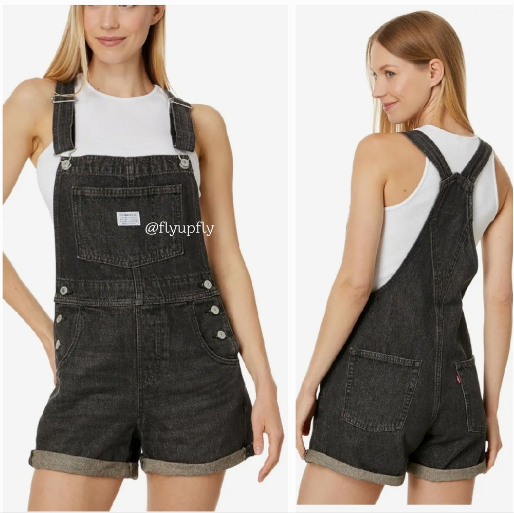 Levi's Vintage Denim Shortalls Short Overalls - Picture 3 of 10
